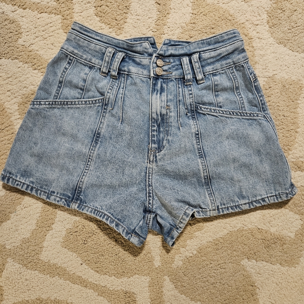 ReWash Denim Blue Women's High Waisted Shorts